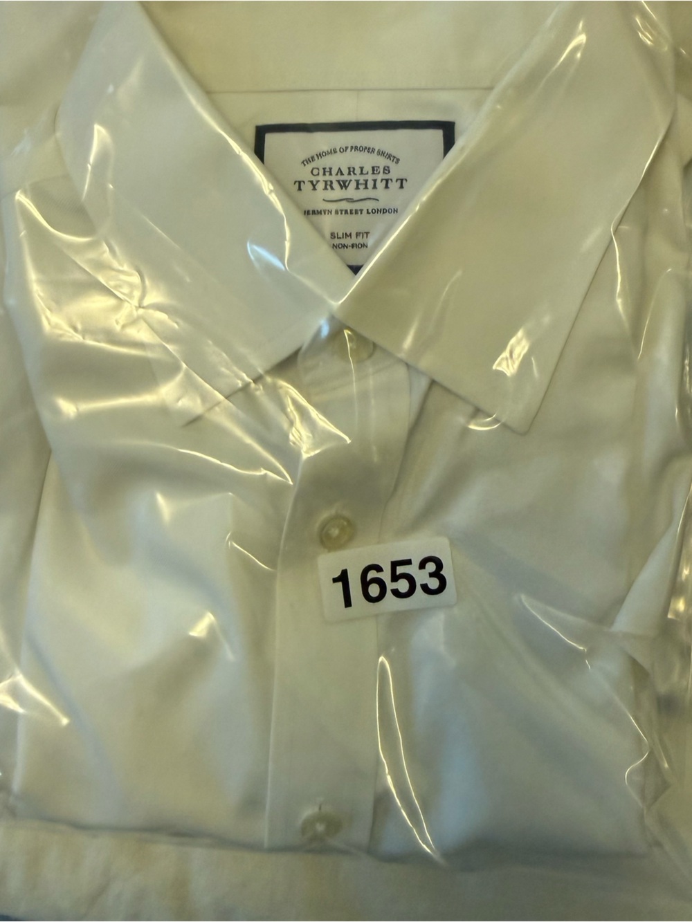 Charles Tyrwhitt White Long-Sleeve Dress Shirt non iron slim fit men - Picture 16 of 16